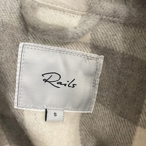 RAILS Tripp Shirt Jacket Plaid Ivory Rain - Picture 10 of 13